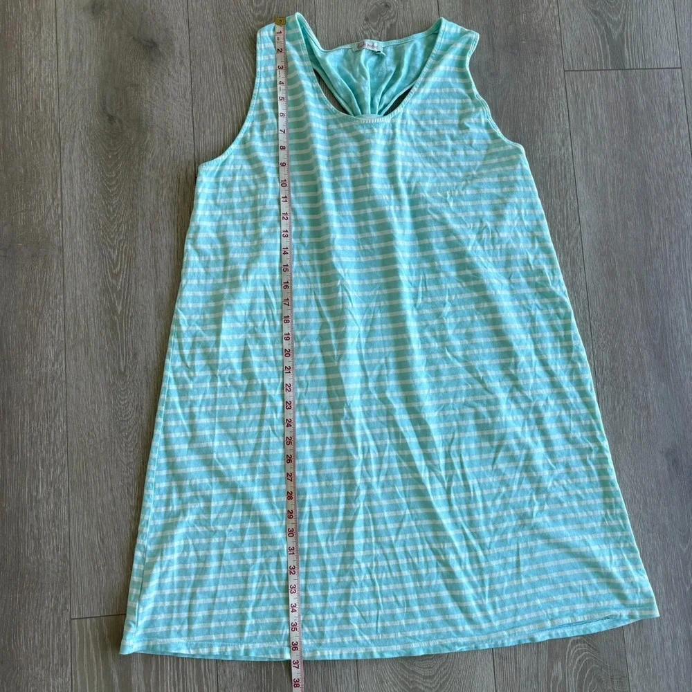 Fresh Produce Womens Blue Racerback Sleeveless Cotton Striped Tank Dress Sz 2XL